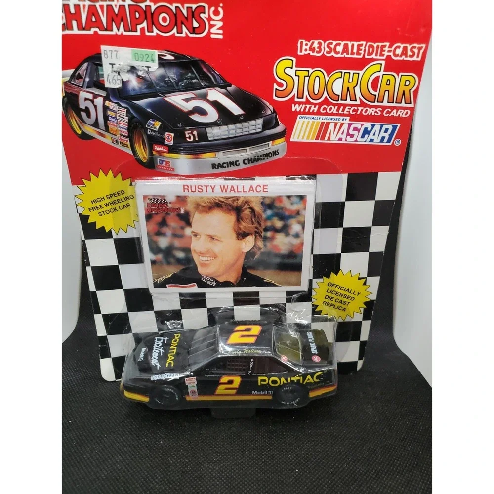 NASCAR Racing Champions #2 Rusty Wallace 1:43 Die Cast Pontiac Car & Card 1993